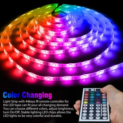 Buy 49 2ft Rgb Led Light Strips 3528 Led Tape Lights Color Changing Led Strip Lights With Remote For Home Lighting Kitchen Bedroom Decoration Power Supply Lights With 44 Key Ir Remote Controller
