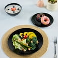 thumbnail image 2 of LaGlint Dinnerware Sets for 4, Light & Durable 12 Pieces Opal Glass Plates and Bowls Set, Dishwasher and Microwave Safe Dish Dinning Ware, Thin but Strong Geometric Faceted Black, 2 of 7