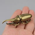 thumbnail image 2 of 3Pcs Brass Simulation Beetle Figurines Solid Copper Taurus Insect Miniature Decorations Long Horn Bug Desk Decor Crafts Gift Tea Pet Insects Home Living Room Ornaments, 2 of 7