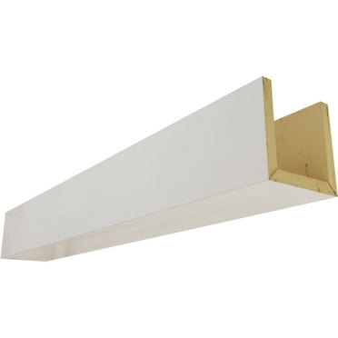 Ekena Millwork 8"W x 4"H x 20'L 3-Sided (U-beam) Rustic Smooth Endurathane Faux Wood Ceiling Beam, Factory Prepped