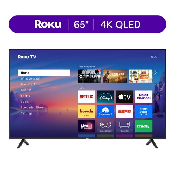 Roku Smart TV 2026 – 65-Inch Select Series, 4K QLED TV – Roku TV with Voice Remote – Flat Screen QLED TV