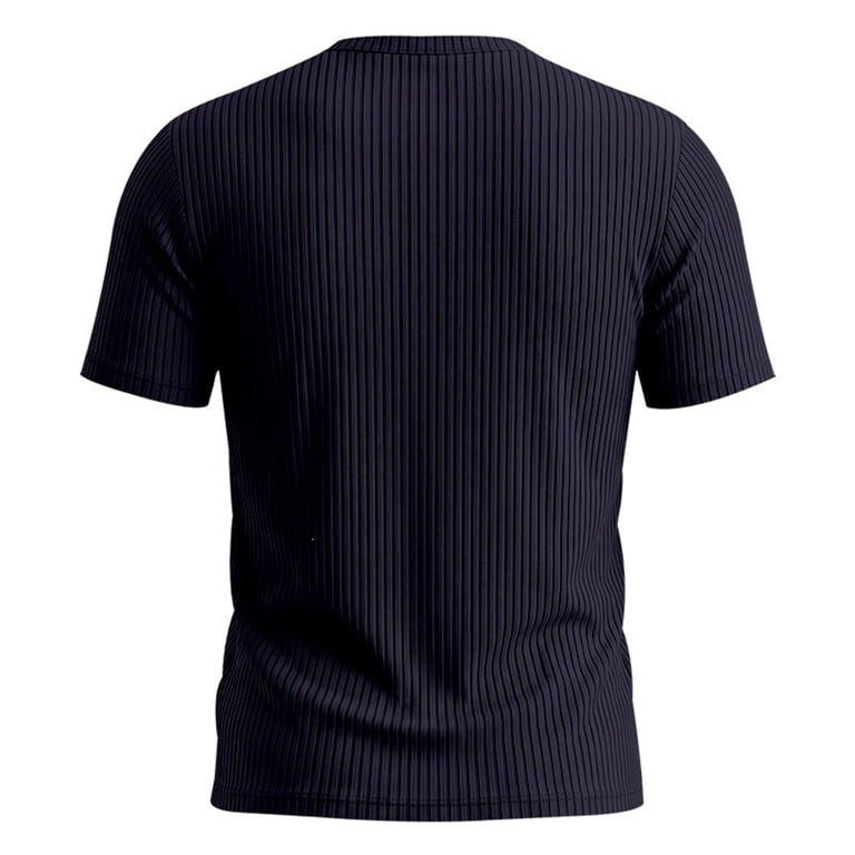 Landzoo Men'S Shirts Solid Color Short Sleeve Henley T-Shirt