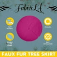 thumbnail image 2 of FabricLA Fuchsia Faux Fur Tree Skirt Cut - 48-Inches with Rounded Edges (No Backing) for Christmas, 2 of 8