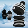thumbnail image 6 of Kids Winter Hats Girls Gloves and Neck Warmer Set, Knitted Lined Beanies Cap for 2-8 Years Girls Boys, 6 of 6