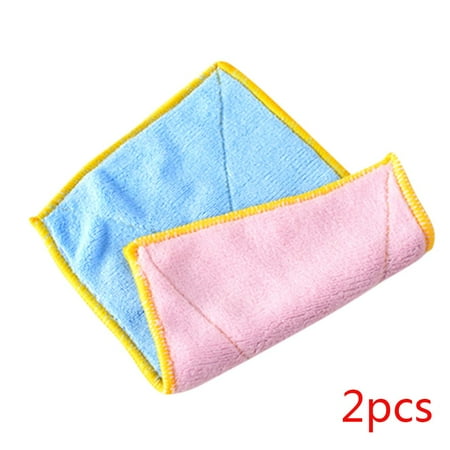 

ROBOT-GXG 2pcs Kitchen Dish Washing Towel Micro Fiber Cleaning Cloth Rags Water Absorbing Heat Resistant