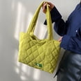 thumbnail image 4 of Bolso Mujer Bolso Acolchado De Diamantes Bolso De Compras De Invierno Versátil De Moda Verde, 4 of 6