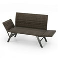 thumbnail image 2 of Costway Patio Convertible Sofa for 2 with Adjustable Armrests Metal Frame Wicker Couch, 2 of 10