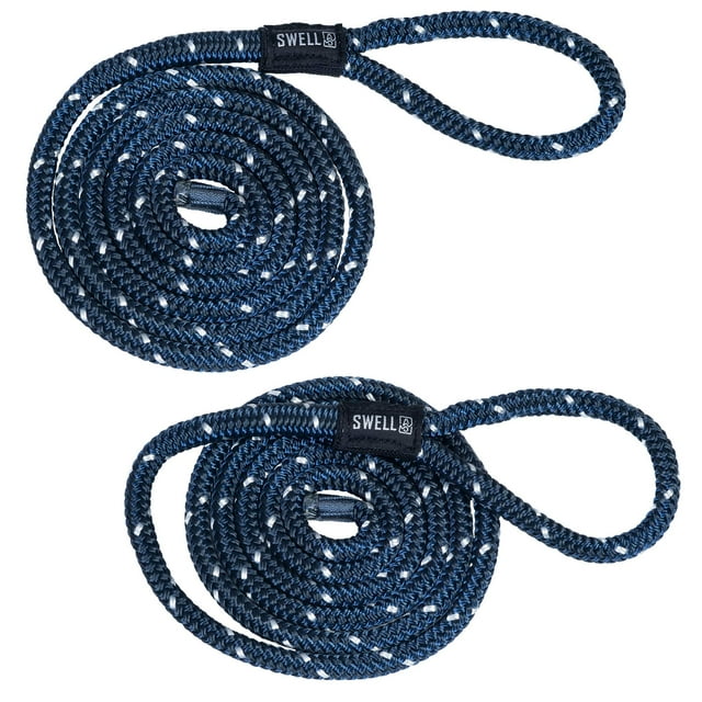 SWELL Wakesurf - Ligne d'Aile Tressée Double 6 Pi. 3/8 Po. (Lot de 2 Lignes) - Bleu