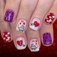thumbnail image 4 of Christmas Press on Nails Short Square Fake Nail with Santa Claus Gingerbread Man Xmas Tree Snowflake Designs Cute Christmas Nails Press on Winter False Nail for Women Holiday, 4 of 4