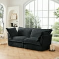 thumbnail image 3 of Newest Modern 2-Seat Sofa Couches for Living Room,2 Seater Sofa,Corduroy Deep Seat Sofa, Upholstered Cushion&Detachable Cover,Comfy Sofa Couch for Small Space,Apartment,Gray Corduroy, 3 of 20