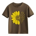 thumbnail image 4 of PINQI Girls Summer Sunflower T Shirt Cute Flower Graphic Kids Short Sleeve Tops Crewneck Loose Tee Casual Basic Tshirt, 4 of 4