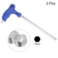 thumbnail image 3 of Uxcell 10mm Ball End Hex T-Handle Wrench Spanner, Metric CR-V Steel 2 Pack, 3 of 5