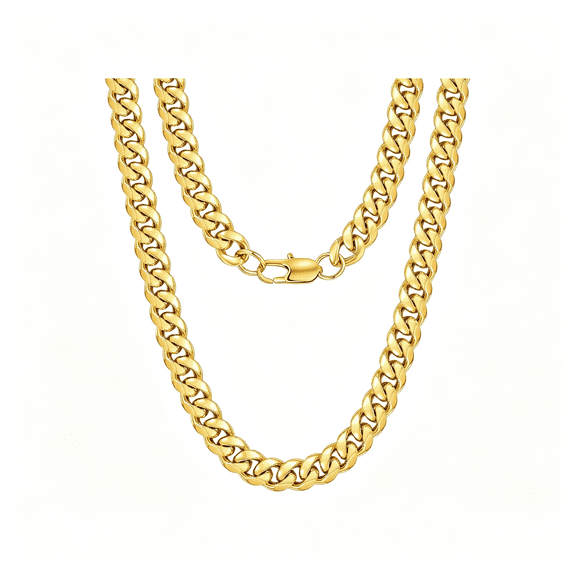 DESIGNICE Cuban Link Chain for Men,Silver/Gold Chain for Men Women,4Mm/6Mm/10Mm Mens Necklace,18K Gold Plated/316L Stainless Steel Mens Chains Necklaces 18 20 22 24 26 30"