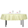 thumbnail image 3 of BalsaCircle 70" Gingham Checkered Polyester Tablecloth Yellow and White, 3 of 5