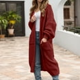 thumbnail image 2 of Women's Sweater Oversize Long Open Front Cardigan With Pocket Solid Color Loose Fit Knitted Fall Sweaters, 2 of 4