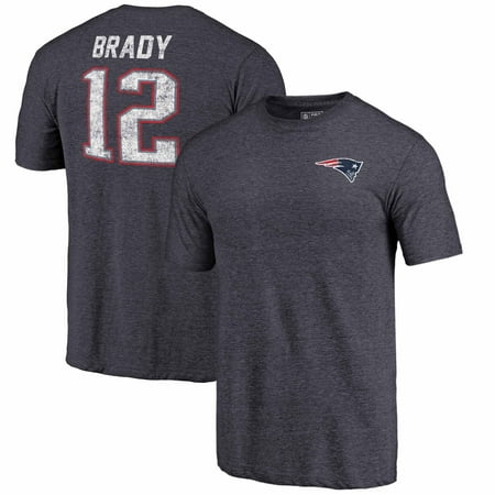 Tom Brady New England Patriots NFL Pro Line by Fanatics Branded Icon Tri-Blend Player Name & Number T-Shirt - Heathered