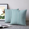 thumbnail image 2 of Pillow Covers 16x16 Set of 2, Sky Blue Striped Throw Pillow Covers Decorative Couch Cushion Cover, Farmhouse Stripes Modern Vintage Microfiber Soft Square Pillowcases for Bedroom Living Room Sofa, 2 of 9