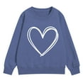 thumbnail image 4 of KAUOD Girls Cute Heart Print Sweatshirts Long Sleeve Crew Neck Ribbed Cuffs Pullover Tops Teen Kids Cotton Soft Clothes, 4 of 6