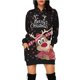 thumbnail image 1 of Vestido corto de sudadera con capucha y bolsillos con estampado navideño para mujer informal a la moda Pompotops hdfakjf453, 1 of 6