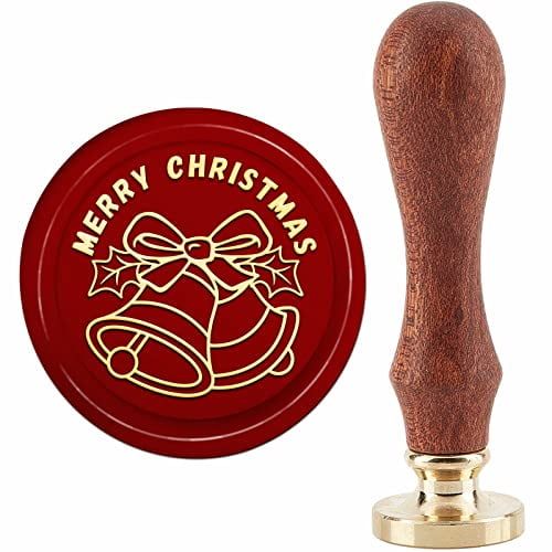 2pc/Set Christmas Wax Seal Stamp Copper Head With Wooden Handle