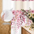 thumbnail image 3 of No Hook Shower Curtain, Pink Eucalyptus Leaves Shower Curtains for Bathroom with See Through Top Window, Summer Botanical Watercolor Waterproof & Washable Bath Curtain Stand Up Stall 36"x72", 3 of 9