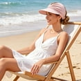 thumbnail image 5 of Cutuoiiu Women's Twisted Knot Hollow Top Sun Visor Hat Ponytail Friendly Stretch Open Top Cap Lightweight Outdoor Sun Hat for Beach Golf Running Travel, 5 of 7