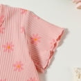 thumbnail image 6 of QTOCIO Toddler Girls Outfits, Kids Girl Clothes, Fashion Girls' Casual Short Sleeve Round Neck Collar Botton Solid Short Pants Sets, Pink, 2 Years, 6 of 8