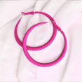 thumbnail image 5 of Classic retro matte metal hoop earrings retro neon big earrings jewelry, 5 of 5