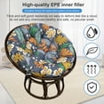 thumbnail image 2 of TOPCHANCES Waterproof Papasan Chair Cushion Only, 47 inch Tuffed Round Floor Seat Cushion, Swing Chair Seat Cushion with Ties, Gray & Leaf, 2 of 12