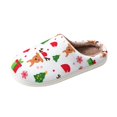 thumbnail image 2 of Women's Non Slip Warm Christmas Print Slippers, Winter Fleece Lined Closed Toe Slides with Cozy Cushion Sole, House Slippers for Bathroom Indoor Outdoor, 2 of 4