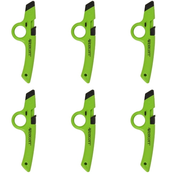 Westcott Ceramic Box Cutter with Easy-Hold Finger Loop Pack of 6