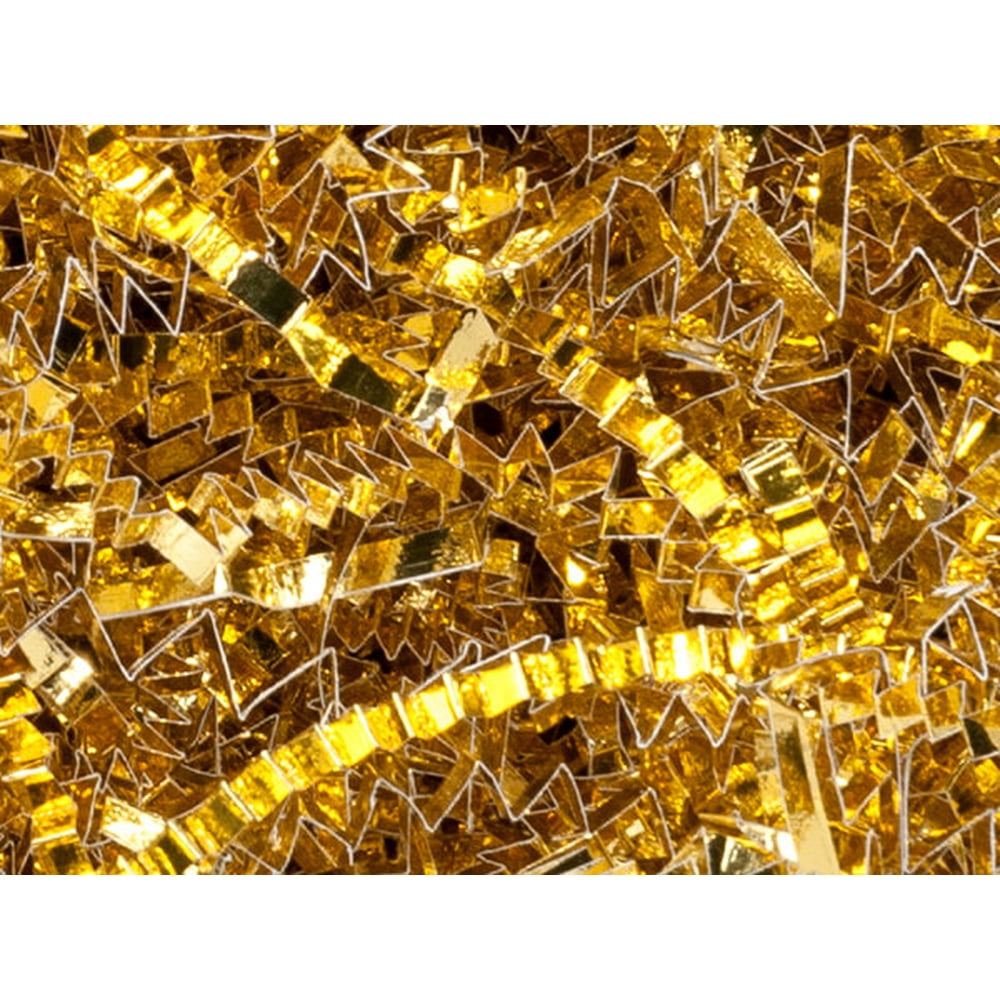 Metallic Gold Crinkle Cut Shredded Paper, 10 lb Box