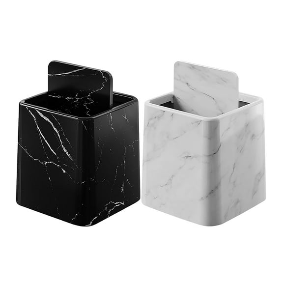 GAXIRE 2pcs Black Marble Trash Can with Lid, Elegant Bathroom and Living Room Waste Bin for Easy Use and Stylish Home Organization