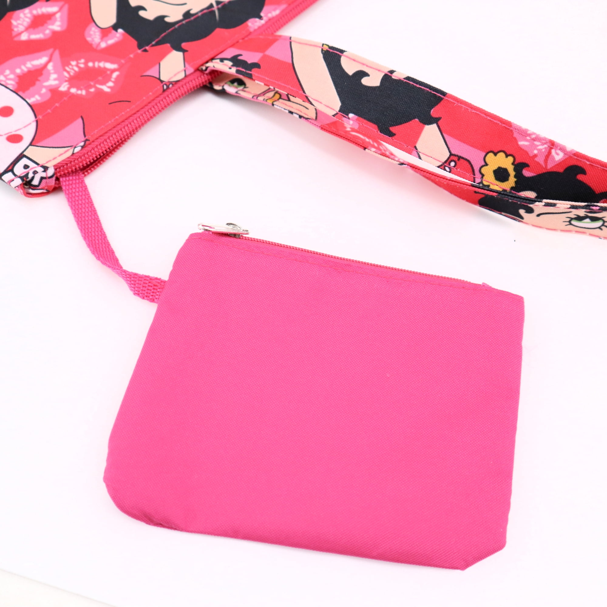 Betty Boop Polyester Shopping Bag with Coin Purse, Tote Style