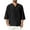 Black, variant on lmcalzta Mens T-Shirts 3/4 Sleeve Loose Fitted Cotton Linen Lightweight Summer Tshirts Solid Color,M-4XL