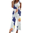 thumbnail image 2 of Gaecuw Jumpsuit for Women 2023 Sleeveless Cold Shoulder One Shoulder Overall with Pockets Square Neck Band Collar Floral Onesie Frill One Piece Outfits Boho Casual High Waisted Wide Leg Calf Length, 2 of 5