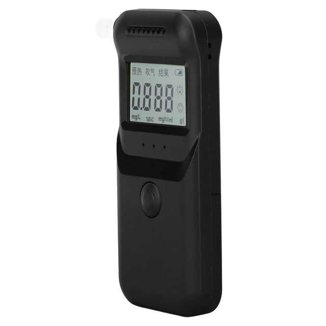 Alcohol Checker, 0-0.20%BAC Range LCD Display Portable Breath Analyzer Battery Powered with 5 Mouthpieces for Individual or Professional Use