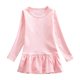thumbnail image 1 of Odeerbi Niñas Primavera Otoño Manga Larga Vestido Volantes Vestido Algodón Color Sólido Cuello Redondo Suelto Vestido Cola de Pez, 1 of 3