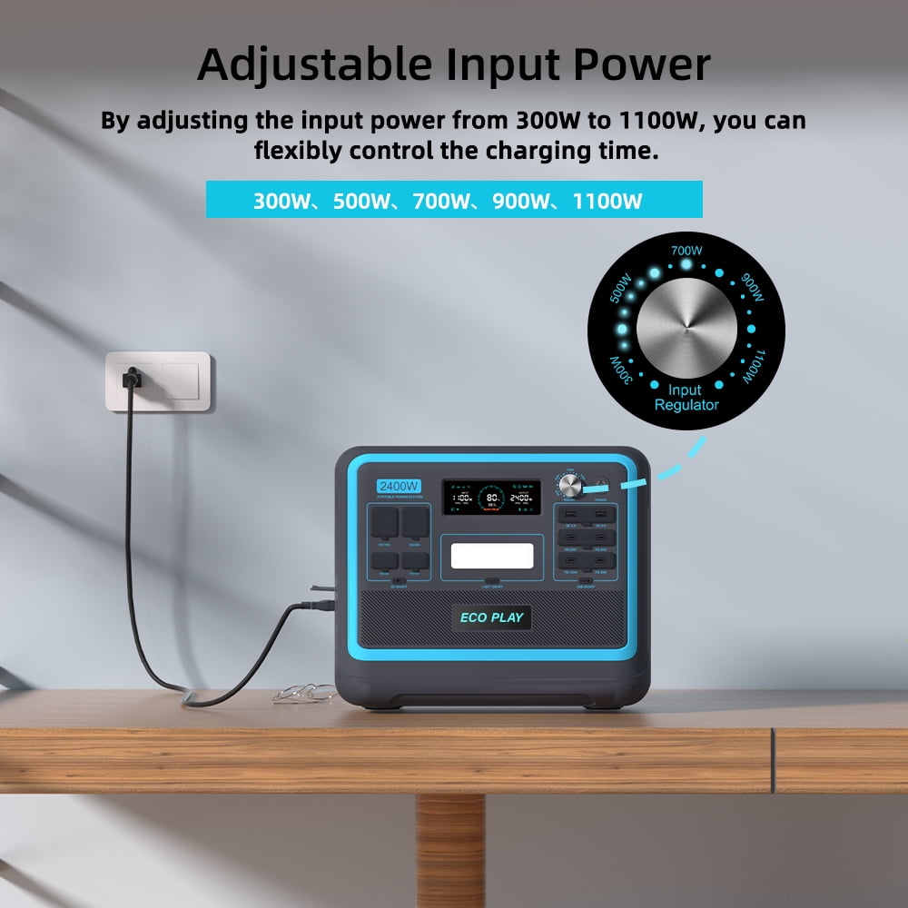 Eco Play 2400W Solar Generator – 2048Wh LiFePO4 Portable