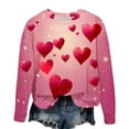 thumbnail image 2 of Jsaierl Chandails en Molleton pour Femmes Saint-Valentin Mignons Imprimé Cœur Chandails en Molleton Tendance Chandail Col Rond Décontracté Manches Longues pour Femmes, 2 of 4