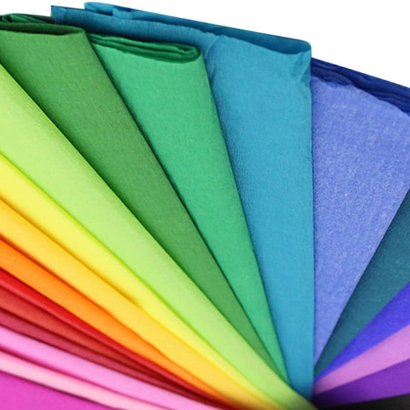 TEHAUX Colored Crepe Paper Assorted Color Paper 30 Sheets Set