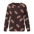 thumbnail image 4 of MVRLSH Essentials Hoodies for Women Sequin Football Graphic Crewneck Long Sleeve Casual Pullover Spring Fall Layering Daily Outfit Match Sweatshirt Brown - M, 4 of 4