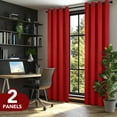 thumbnail image 4 of Deconovo Total Blackout Curtains for Living Room, Thermal Insulated, 2 Panels, 52"x63", True Red, 4 of 9
