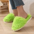 thumbnail image 3 of Zapatillas peludas para mujer, pantuflas peludas abiertas para el hogar, color caramelo, de alta gama, primavera y otoño, 2024, 3 of 5