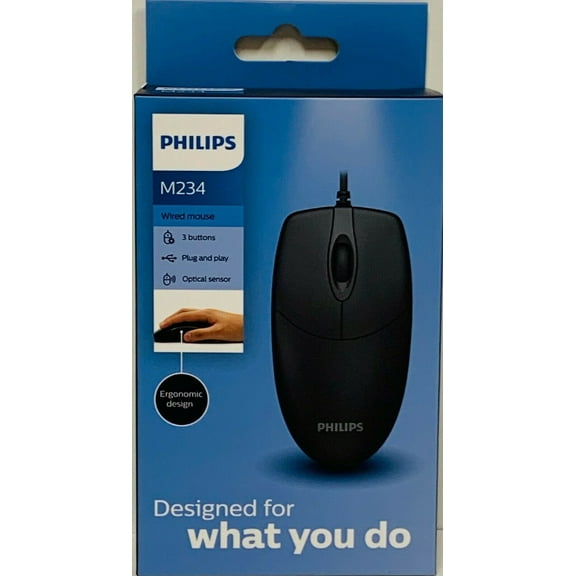 Philips SPK7234 USB Wired Computer Mouse for PC Laptop Desktop Computers