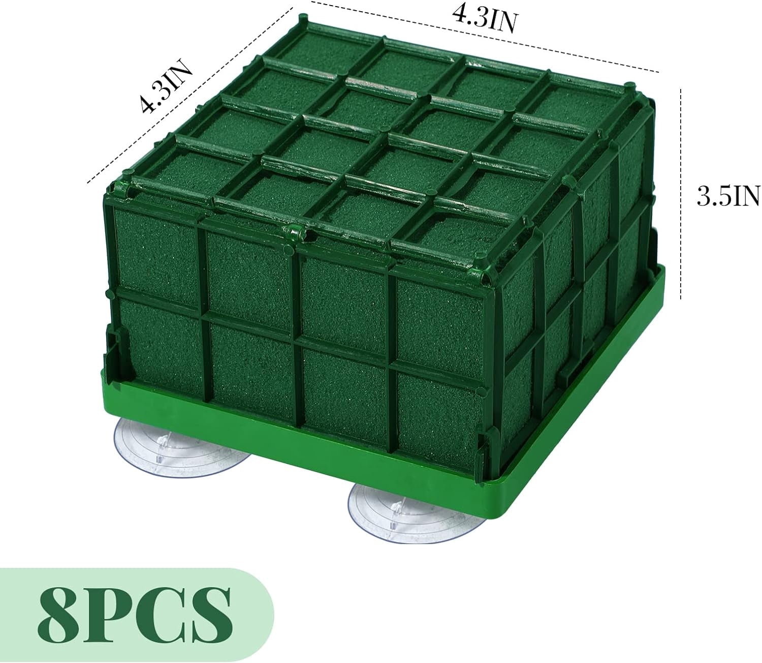 Cage Floral Foam for Flowers Square Floral Foam Cage Flower Holder with Floral Foam for Fresh Flowers Cage Bowl Table Centerpiece Floral Arrangement 11 x 11 x 9 cm/ 4.3 x 4.3 x 3.5 Inch (8 Pieces)