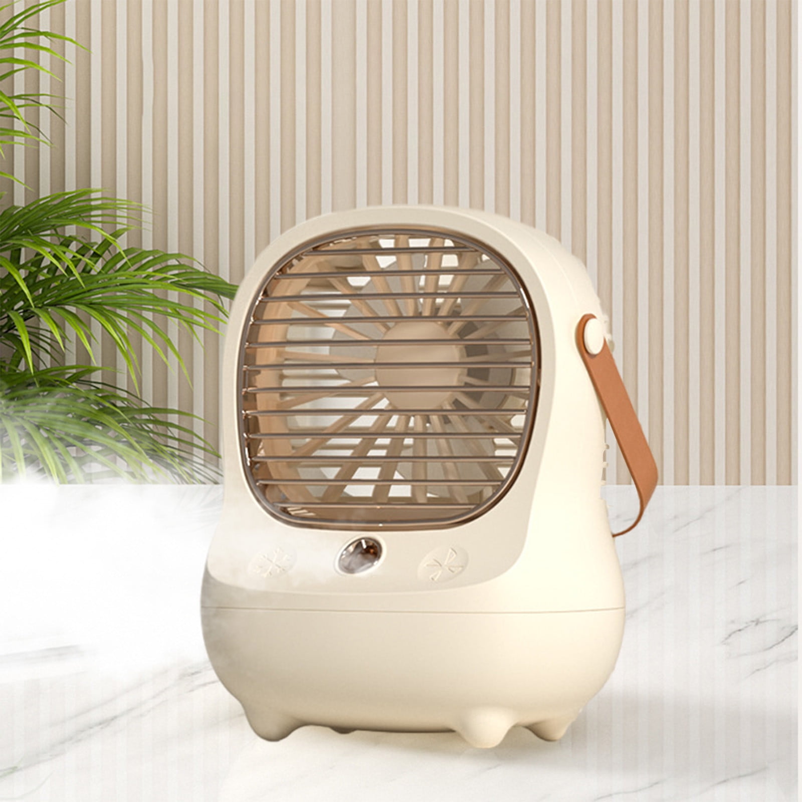 Portable USB Rechargeable Evaporative Cooler Fan with 3 Speeds Humidifier & Purifier for Home Office Travel Large Water Tank 10H Cooling White Pink Green