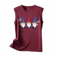 thumbnail image 3 of Graphic Tank Tops, Summer 2024 Sleeveless 4th of July Shirts Women Crew Neck Casual Flag Sunflower Print Tanks (M, Wine 05), 3 of 4