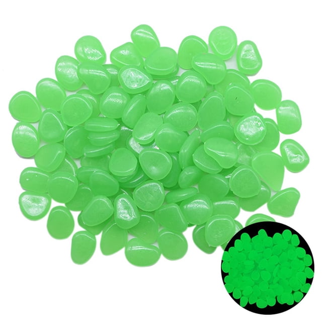 100PCS Solar Glow Rocks Luminous Cobblestones Glow in the Dark Luminous Pebbles Solar Powered Glowing Stones