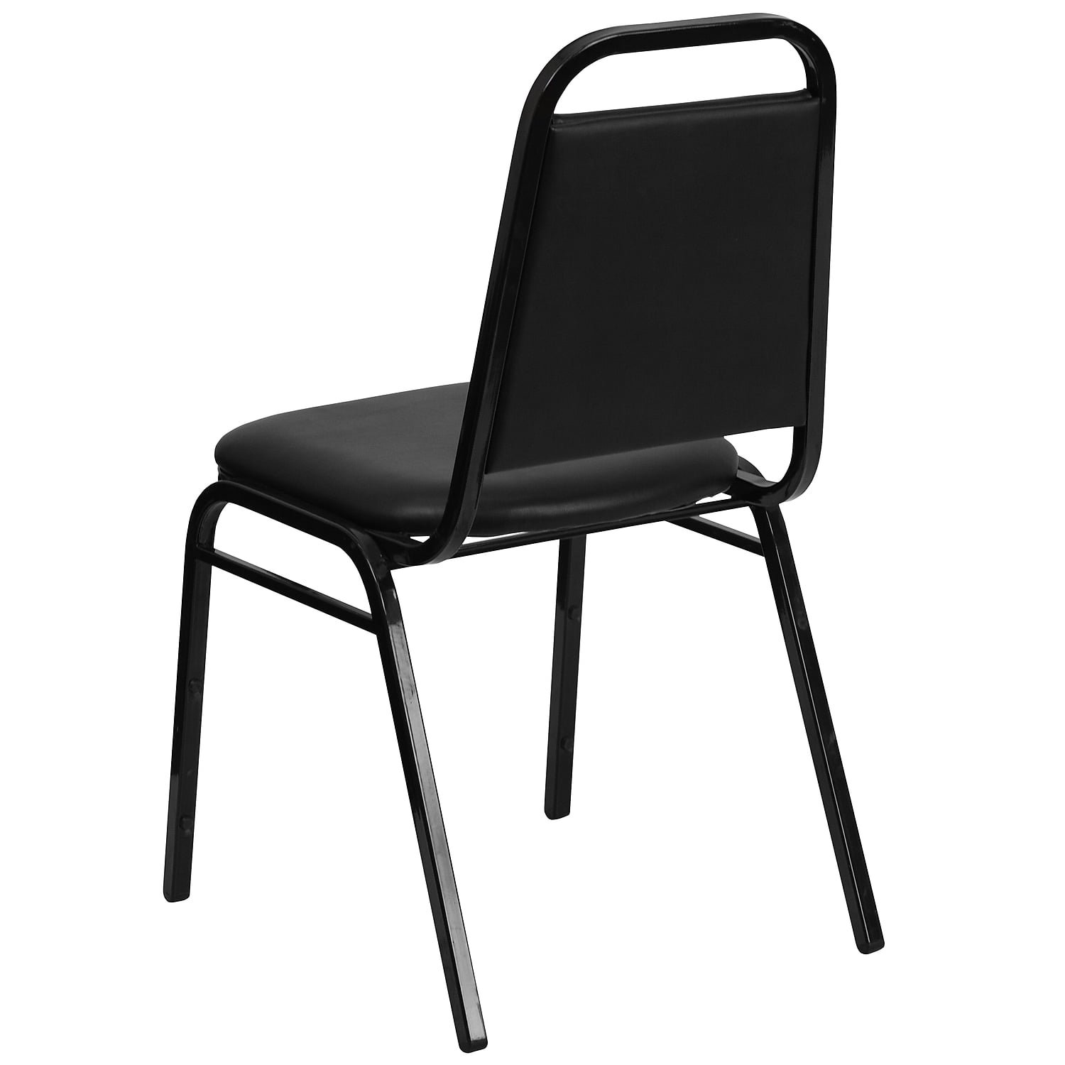 4 Pk HERCULES Series Trapezoidal Back Stacking Banquet Chair with Black... 
